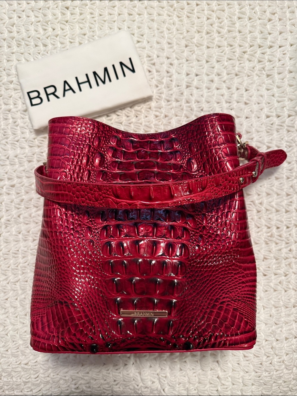 Brahmin Celina in Merlot Ombré Melbourne Genuine Leather, Like New Condition